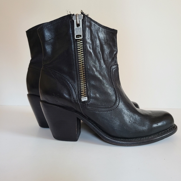 Frye Leslie Western Moto Leather Booties - Picture 5 of 9